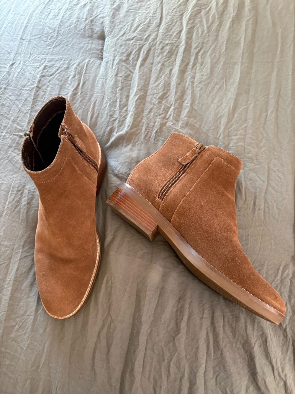 Cole Haan Rene Brown Suede Zip Bootie. Size 8.